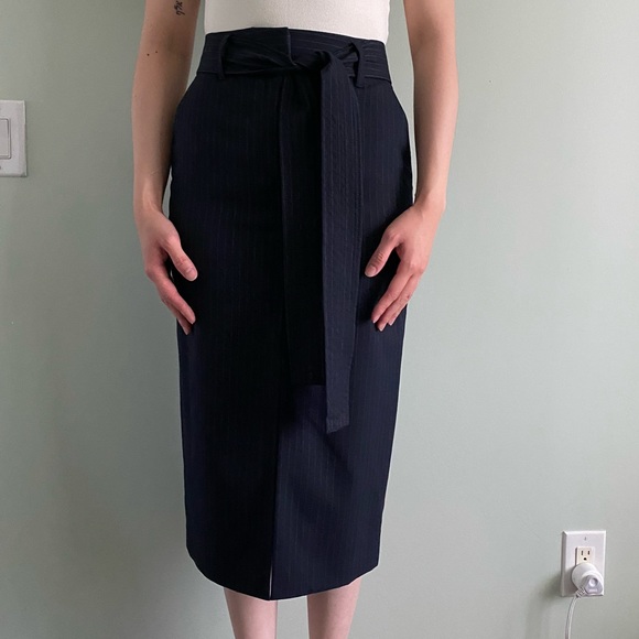 Wilfred Navy Blue Midi Skirt Size 0 - Picture 2 of 13